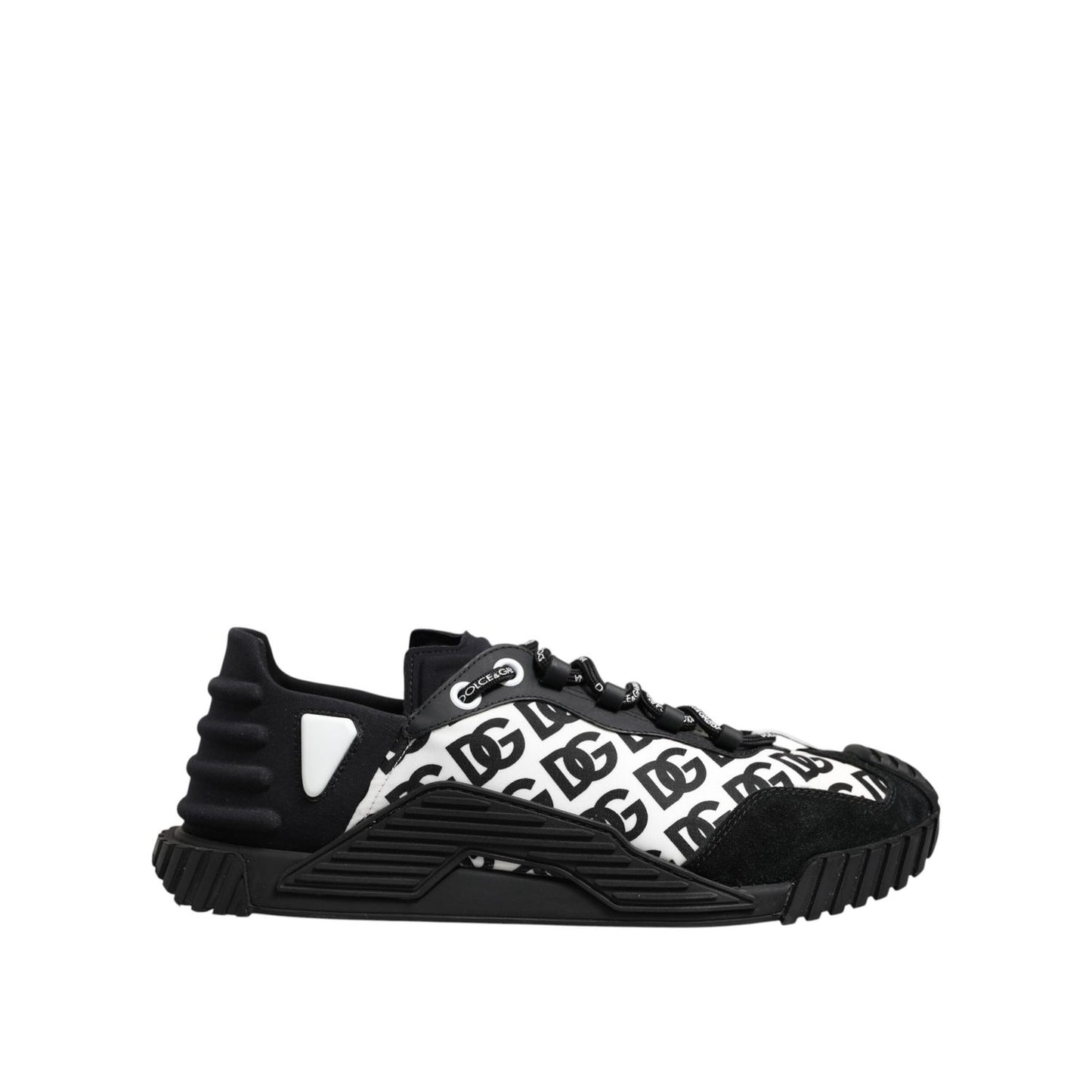 Dolce & Gabbana Black Logo Lace Up Low Top NS1 Sneakers Shoes