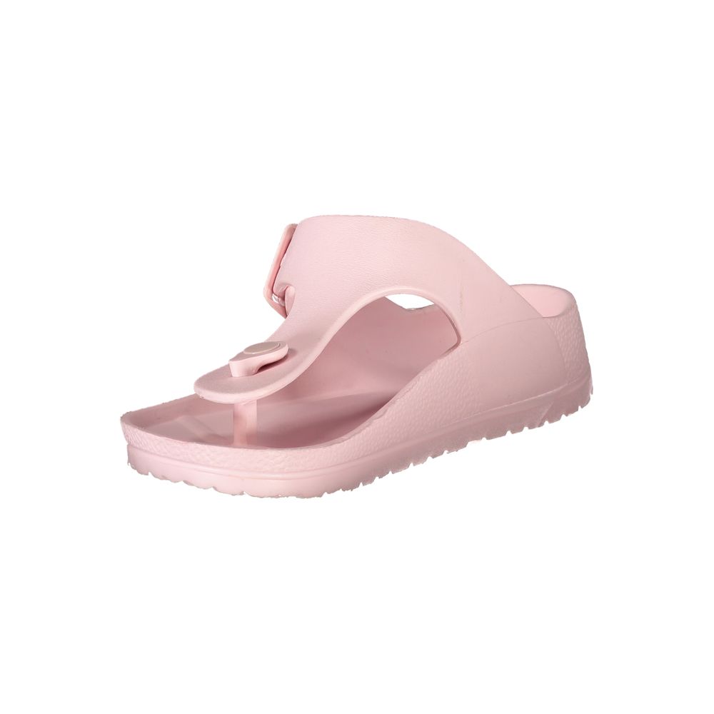 Norway 1963 Pink Plastic Women Sandal with adjustable buckle and iconic logo