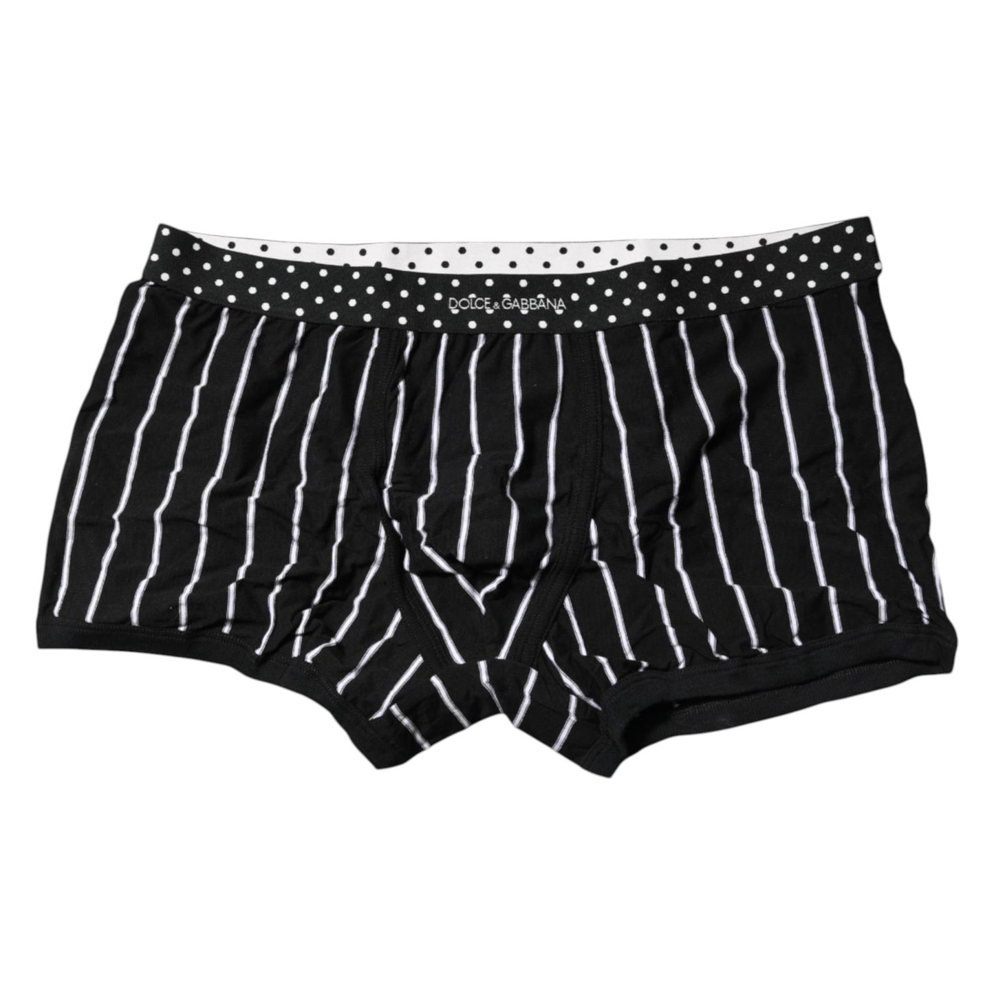 Dolce & Gabbana Black White Striped Regular Boxer Underwear