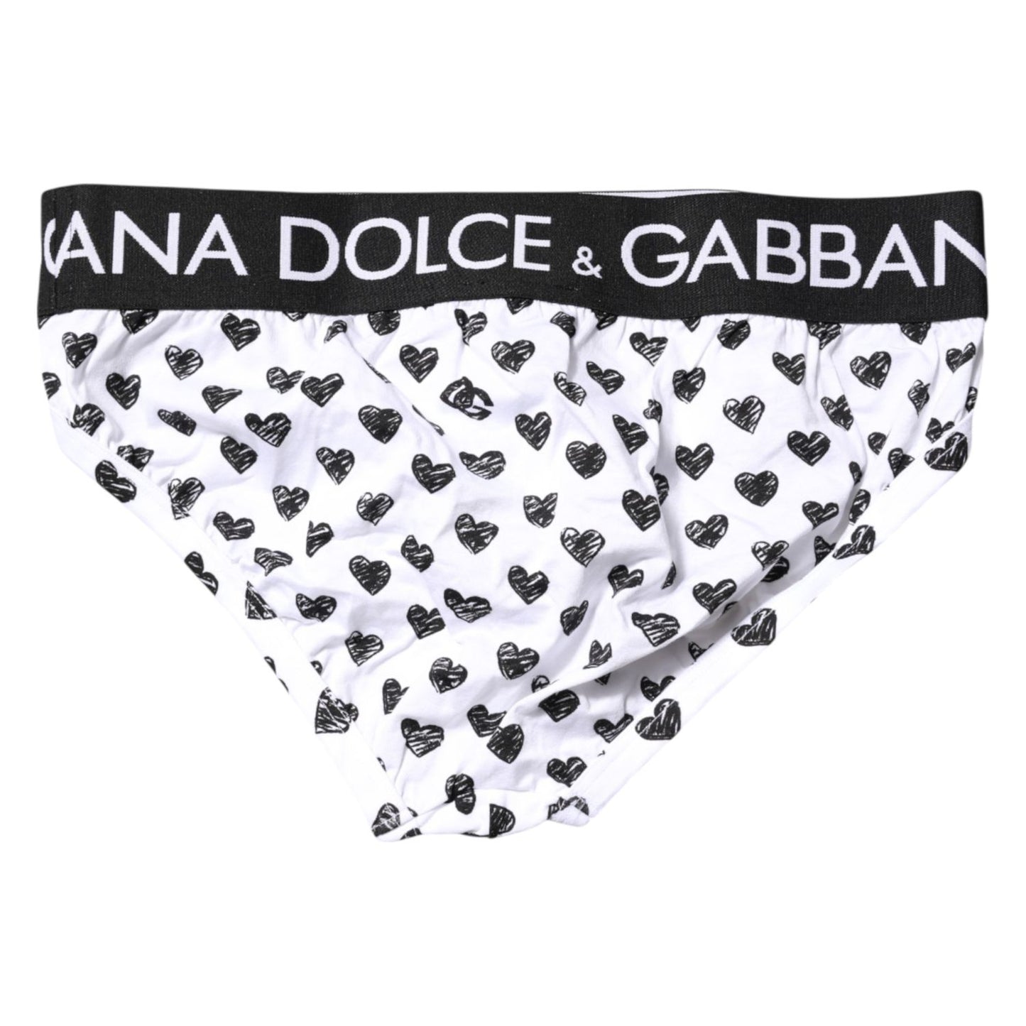 Dolce & Gabbana White Heart Printed Regular Brief Underwear