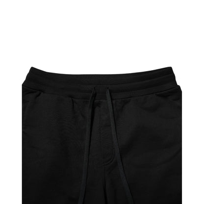 Dolce & Gabbana Black Cotton Logo Tape Men Jogger Pants