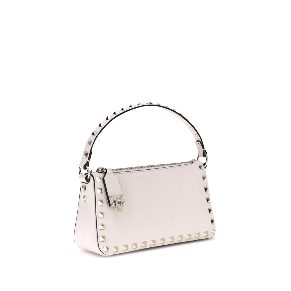 Valentino Garavani White Calf Leather Bos Taurus Shoulder Bag
