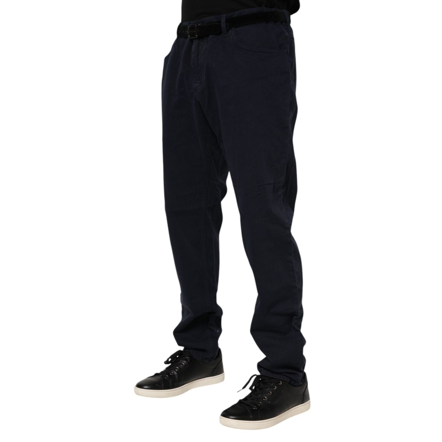 Dolce & Gabbana Black Cotton Tapered Denim Jeans