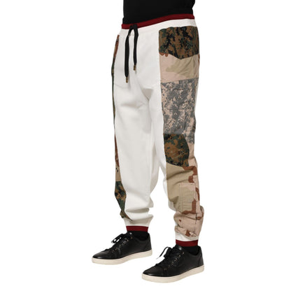 Dolce & Gabbana White Patchwork Jogger Pants
