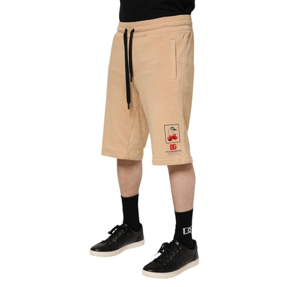 Dolce & Gabbana Yellow Cotton Men Bermuda Sweatshorts Shorts