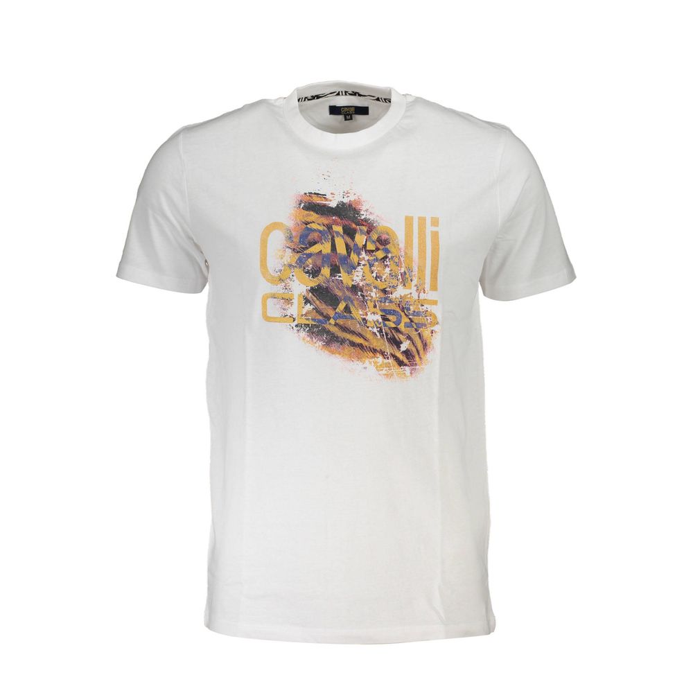 Cavalli Class Bianco Cotton Men T-Shirt Cavalli Class