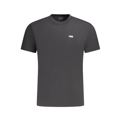 Vans Black Cotton T-Shirt with short sleeves, classic fit, crew neck, and logo print for stylish casual wear.
