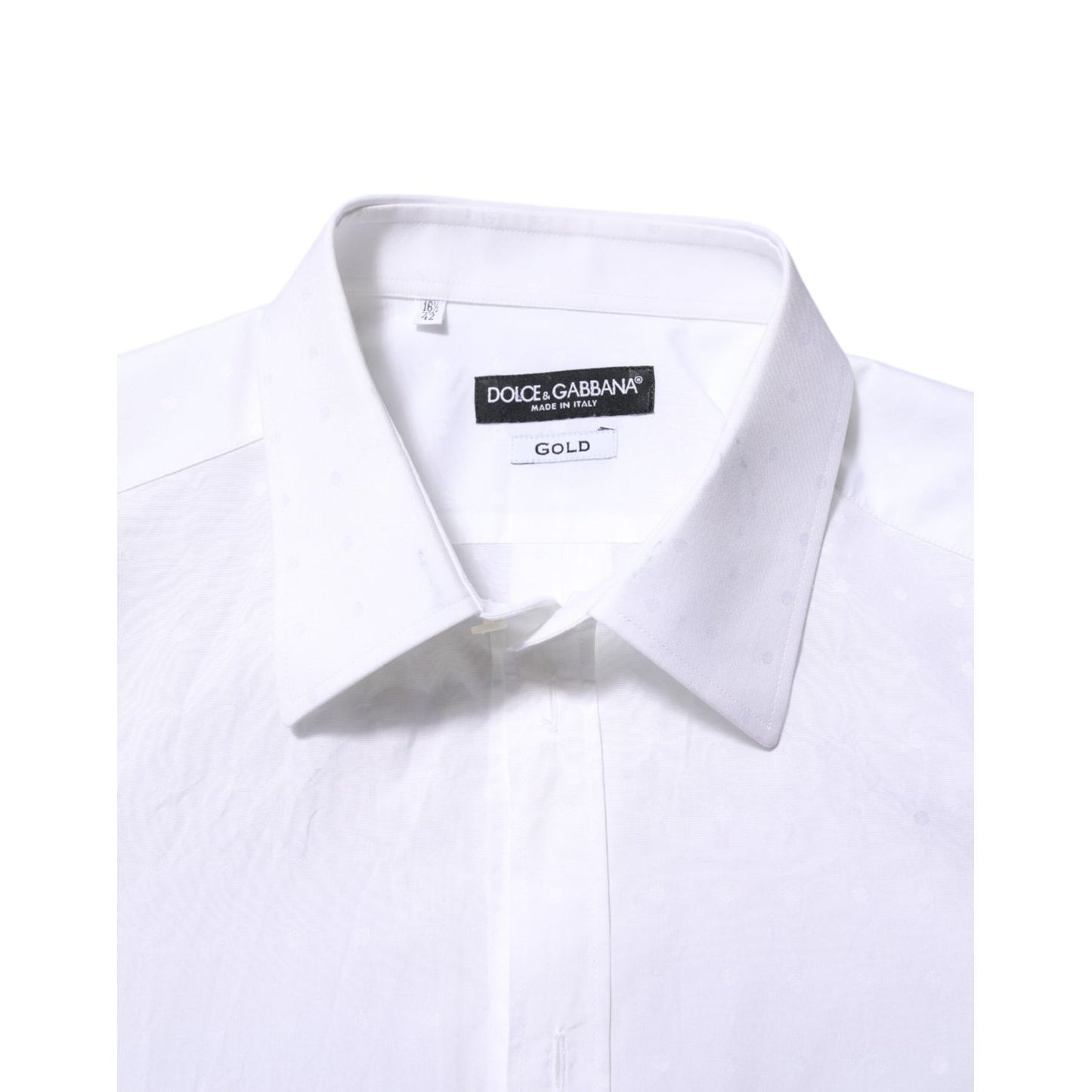 Dolce & Gabbana White Cotton GOLD Dress Formal Shirt