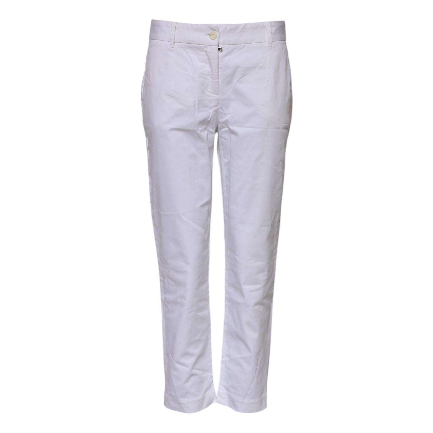 Dolce & Gabbana White Cotton Stretch Mid Waist Jeans