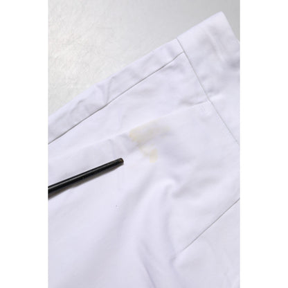 Dolce & Gabbana White Cotton Stretch Mid Waist Jeans