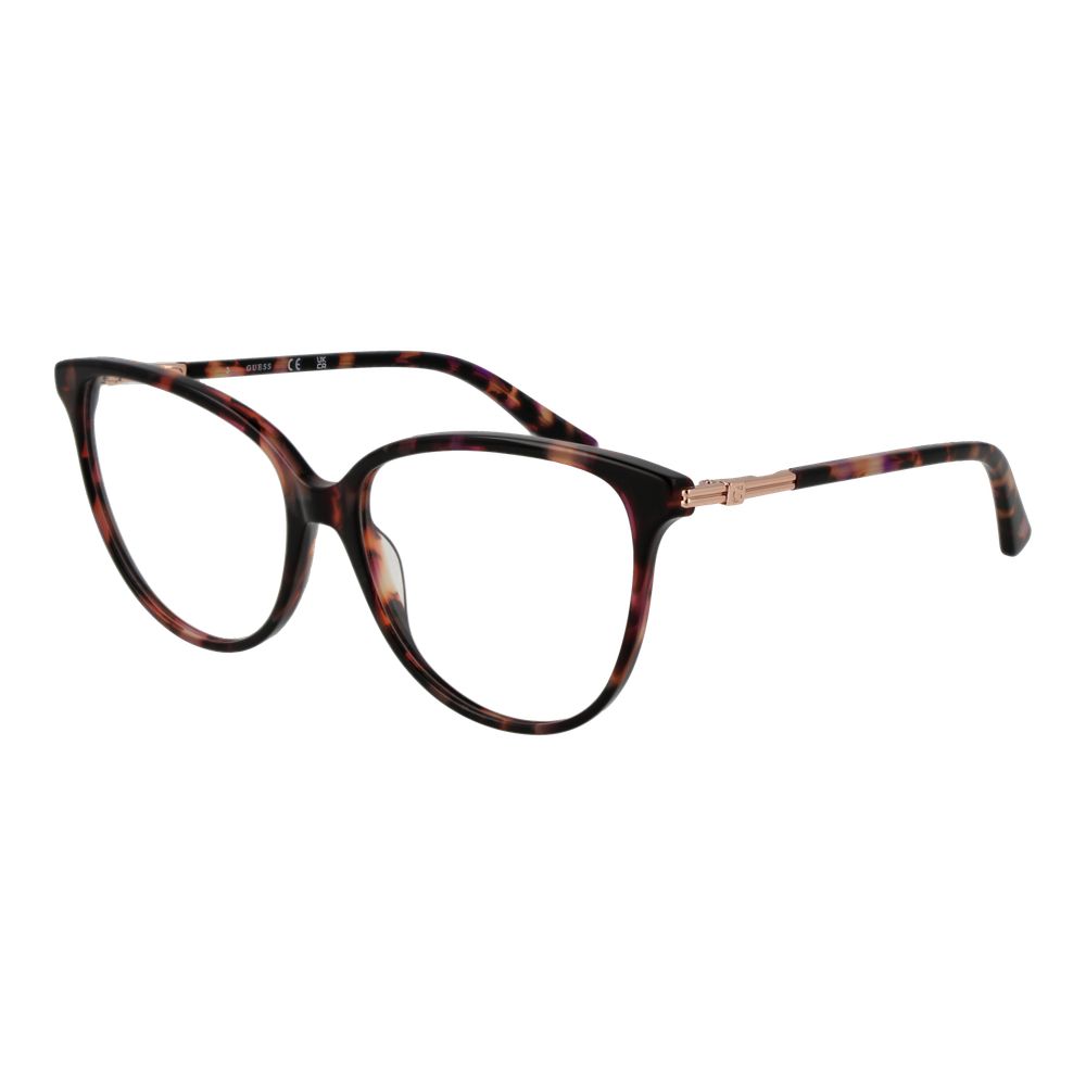 Guess Multicolor Women Glasses Frame in full-rim acetate with cat eye style and demo lenses.