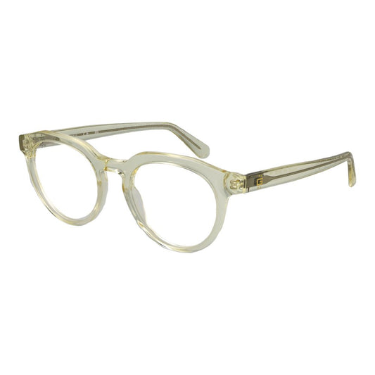 Alt Tag: Guess Yellow Men Glasses Frame, full-rim round acetate design with spring hinge, includes branded case. Size 49-20-145.