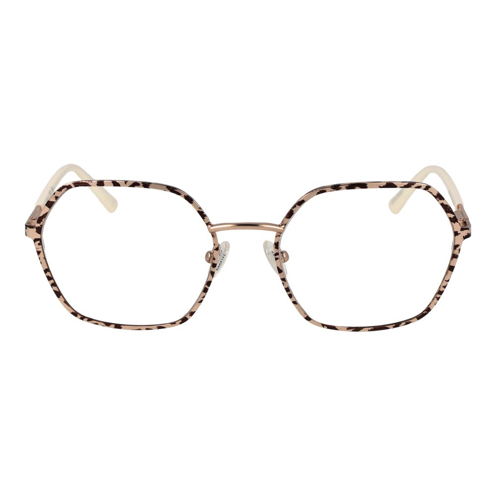 Guess Multicolor Women Glasses Frame, metal geometric design with full-rim style, demo lenses, spring hinge, includes branded case.