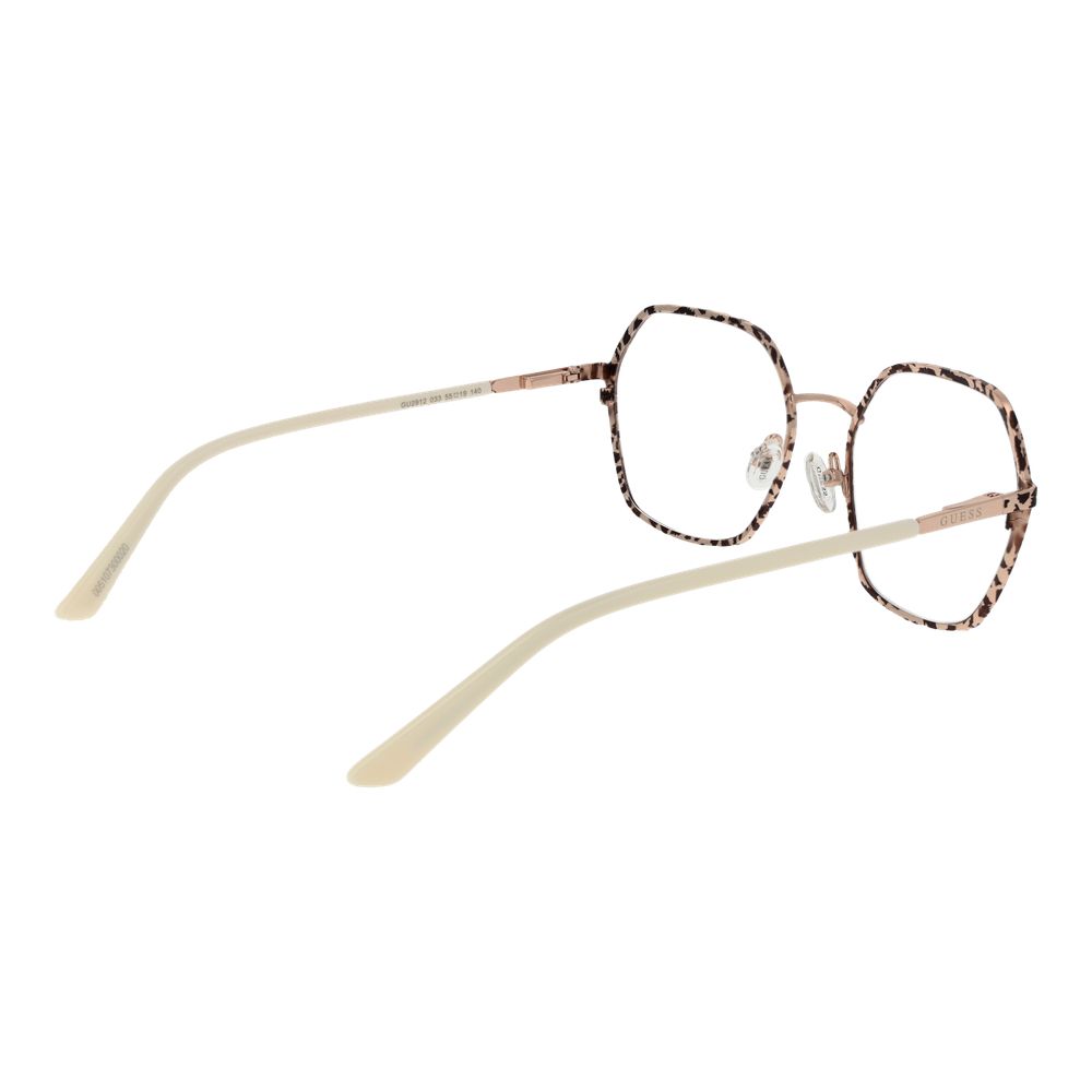 Geometric Guess Multicolor Women Glasses Frame with full-rim metal design, demo lenses, and branded case included, size 55-19-140.