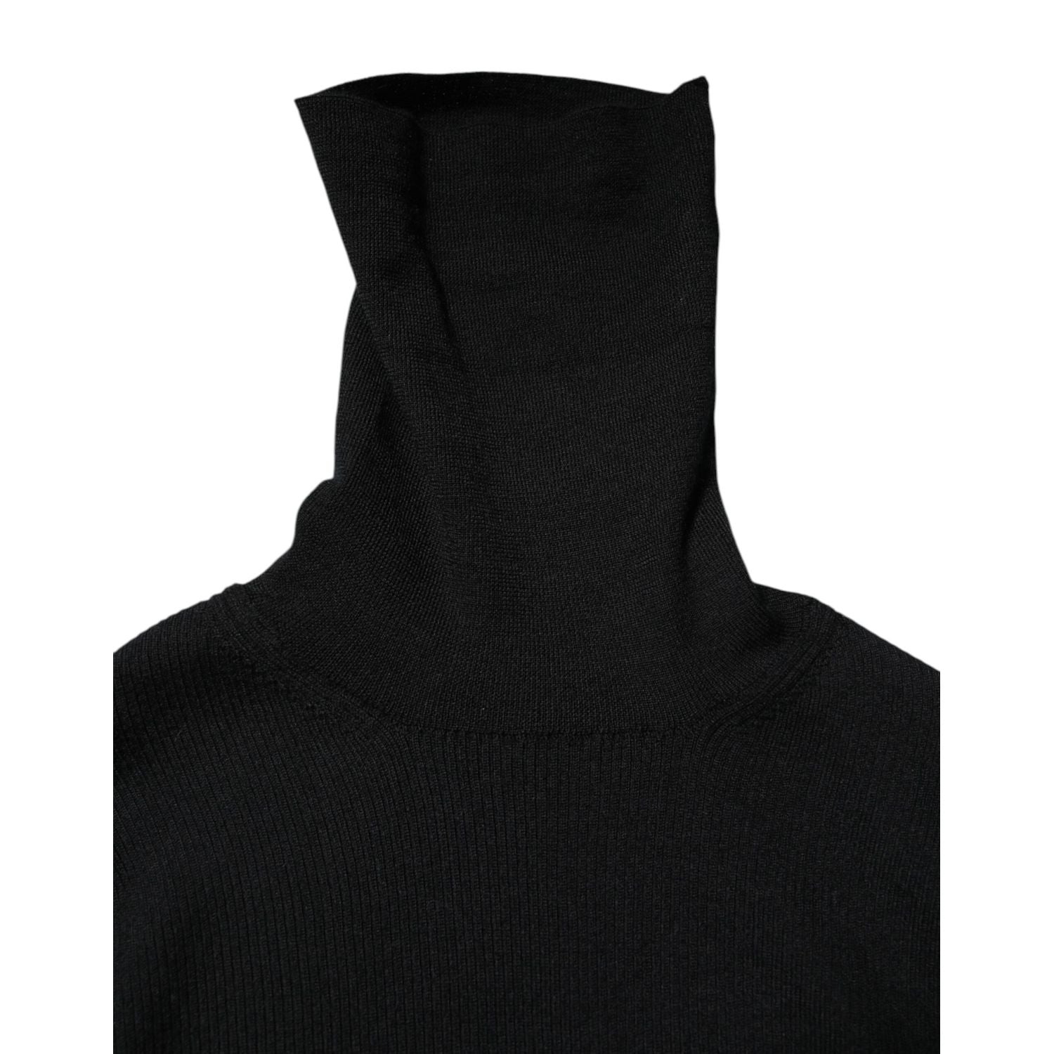 Dolce & Gabbana Black Long Sleeves Turtle Neck Mini Dress