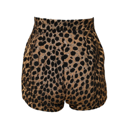Dolce & Gabbana Brown Leopard High Waisted Hot Pants Shorts