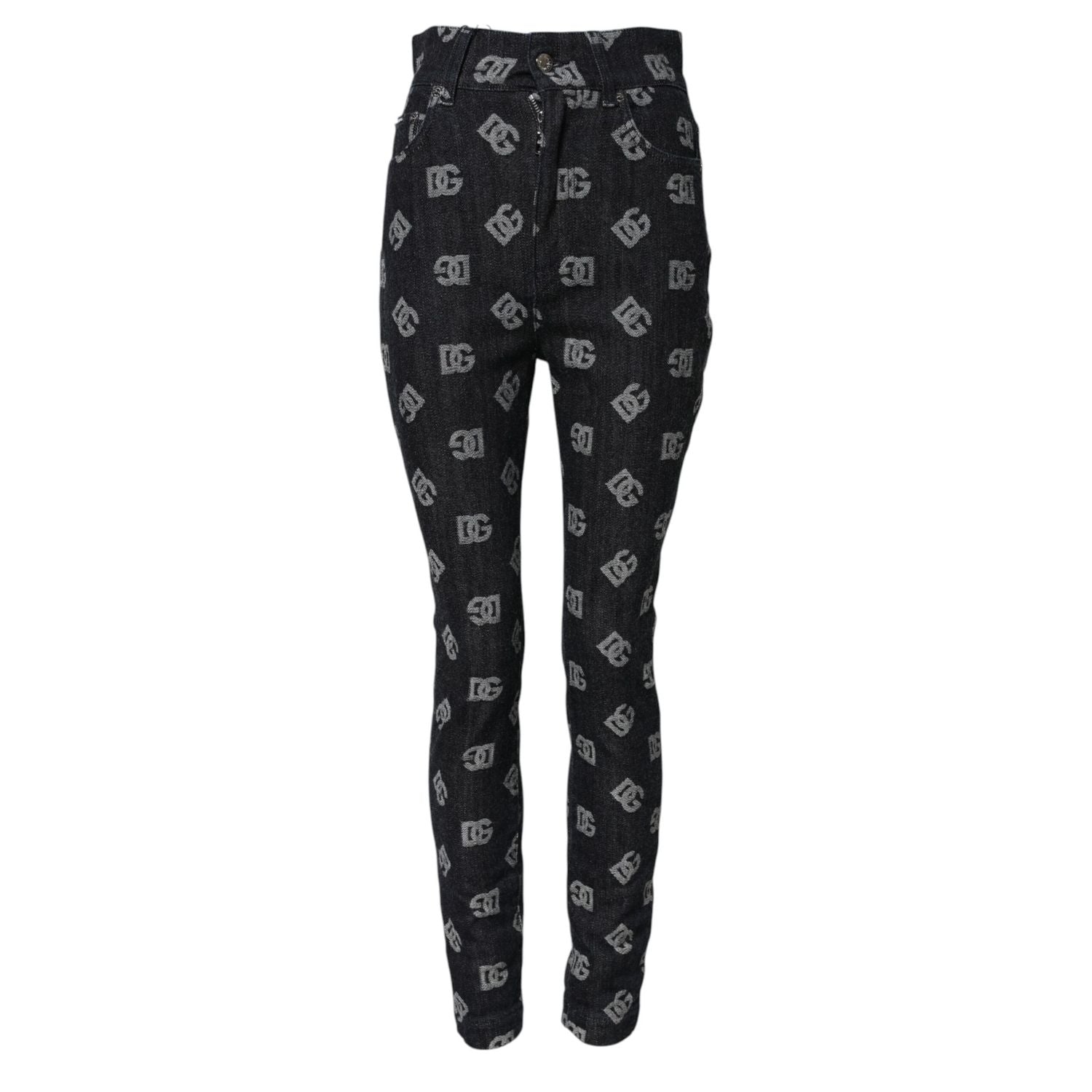 Dolce & Gabbana Black DG Logo High Waist Skinny Denim Jeans