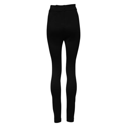 Dolce & Gabbana Black Nylon High Waist Skinny Leggings Pants