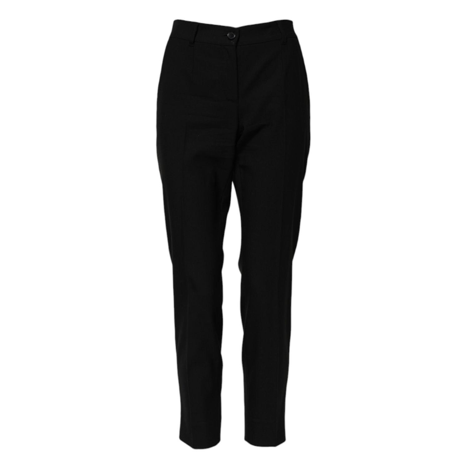 Dolce & Gabbana Black Wool High Waist Tapered Pants