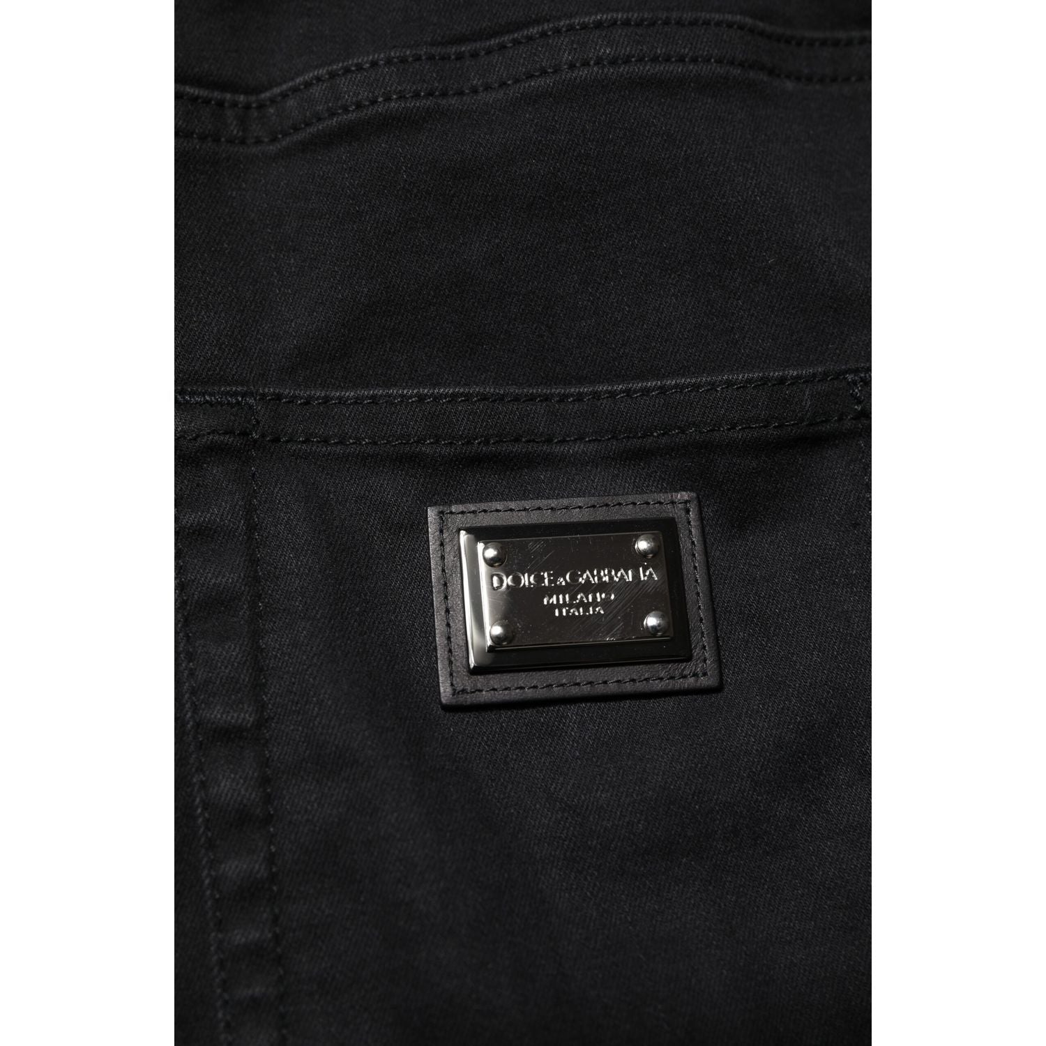 Dolce & Gabbana Black Cotton High Waist Skinny Denim Jeans