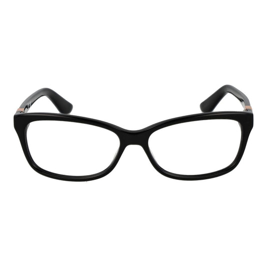 Guess Black Women Glasses Frame in black acetate with full-rim rectangle style, size 53-14-140, includes branded case.
