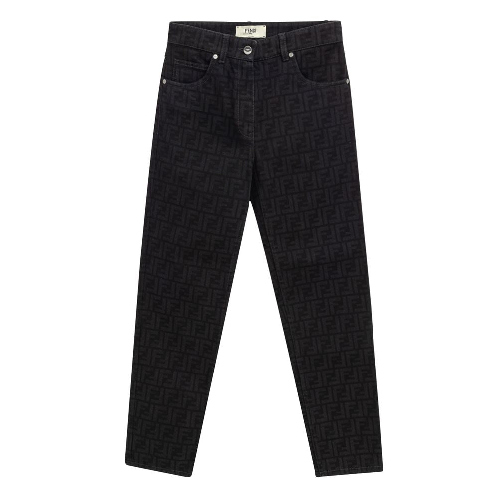 Fendi Black Cotton Slim Fit Jeans