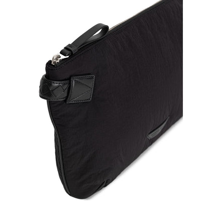 Bottega Veneta Black Nylon Clutch Bag