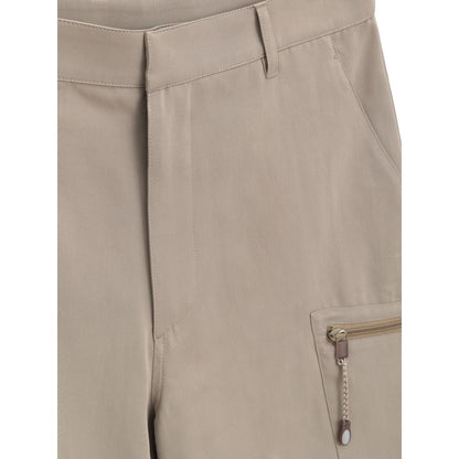 Dior Beige Cotton Cargo Shorts with side zipper pockets, velcro closure, and polyester-cotton blend, SKU 25MAR89, 483C116A5811