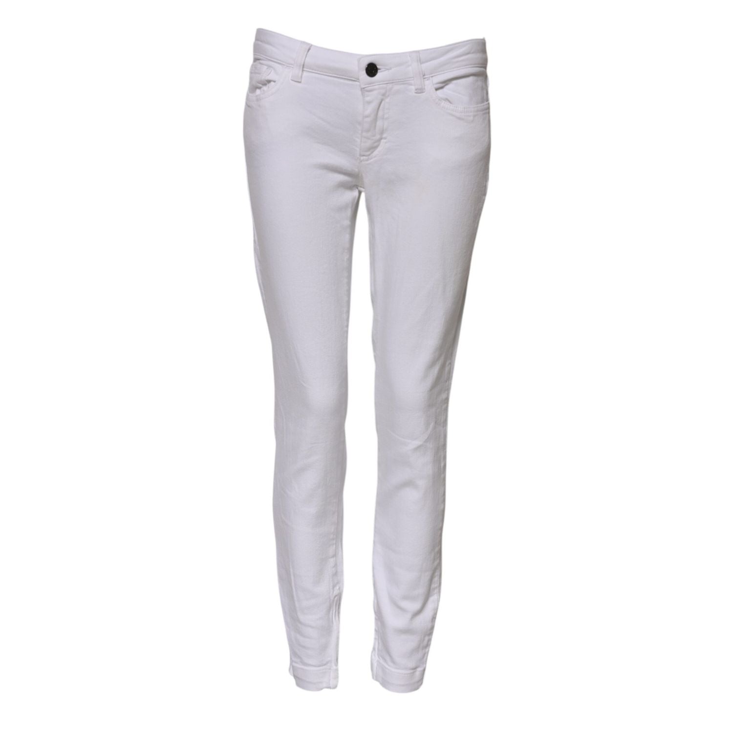 Dolce & Gabbana White Cotton Low Waist Skinny Denim Jeans