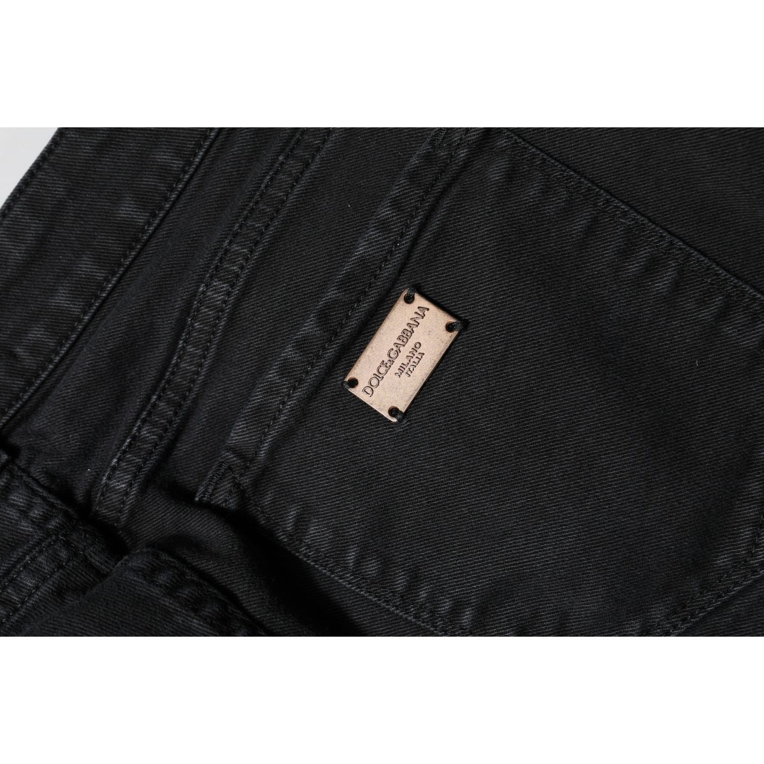 Dolce & Gabbana Black Cotton Mid Waist Skinny Denim Jeans