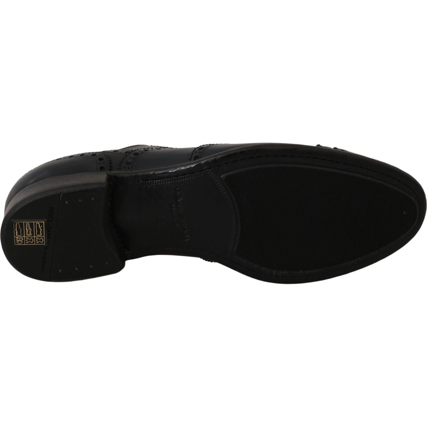 Dolce & Gabbana Dark Blue Leather Wingtip Oxford Dress Shoes