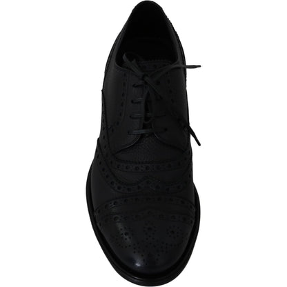 Dolce & Gabbana Blue Leather Wingtip Oxford Dress Shoes