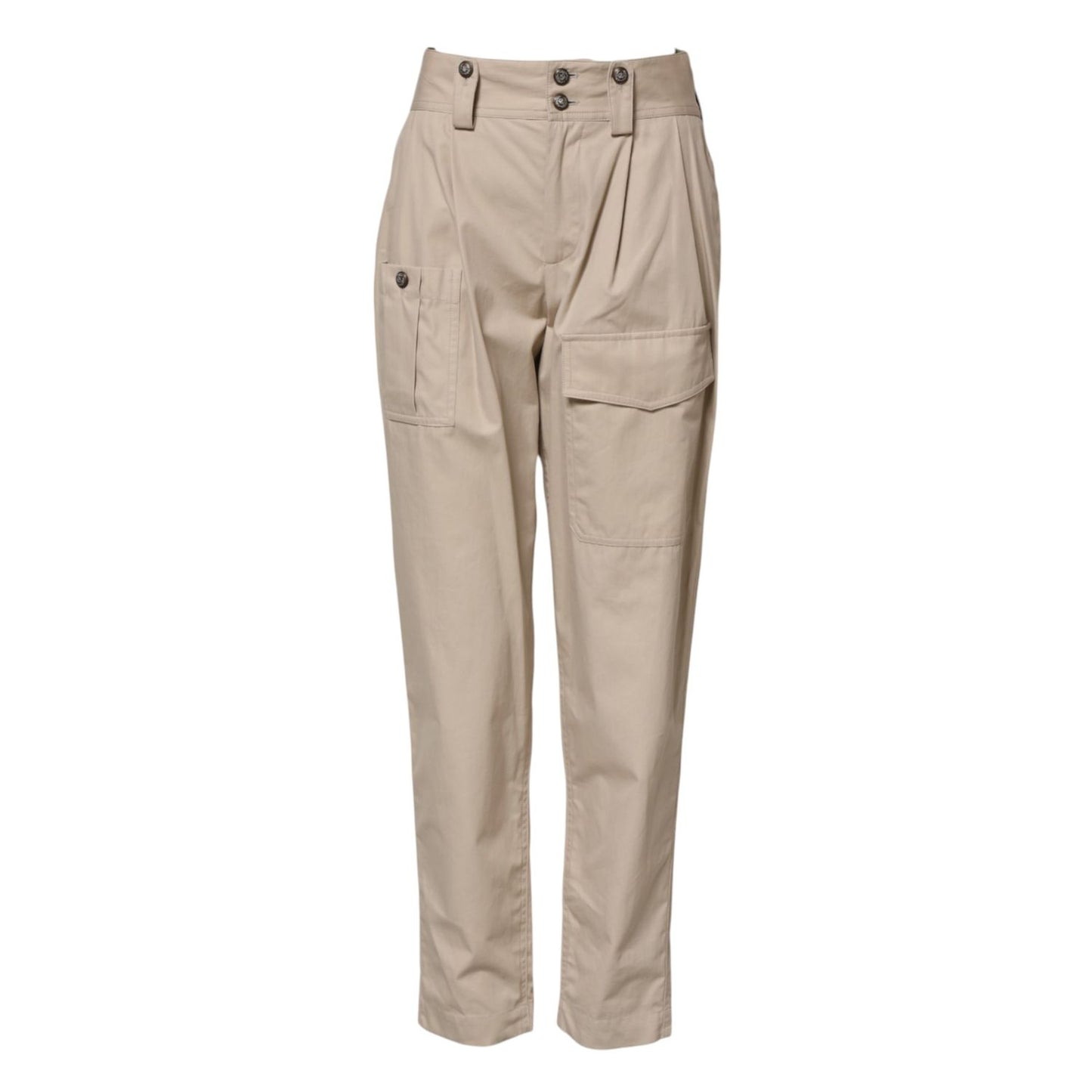 Dolce & Gabbana Beige Cotton High Waisted Pants