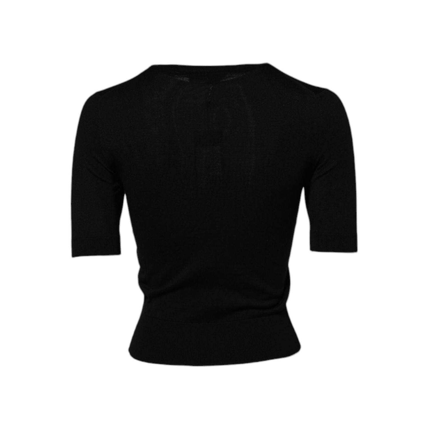 Dolce & Gabbana Black Rose Sequin Embellishments Blouse Top