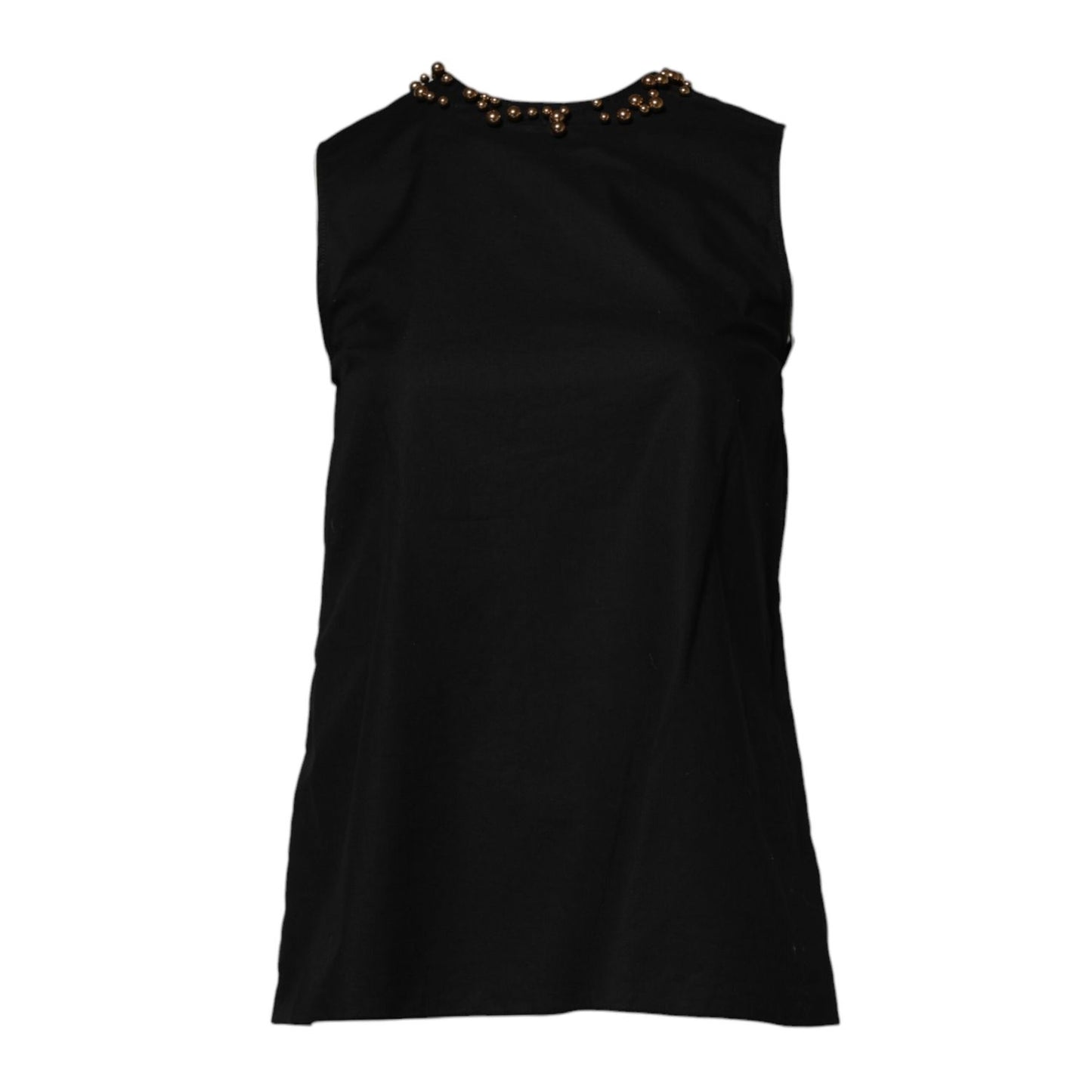 Boutique Moschino Black Cotton Sleeveless Women Tank T-shirt