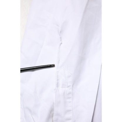 Dolce & Gabbana White Rose Embroidery Collared Shirt Top