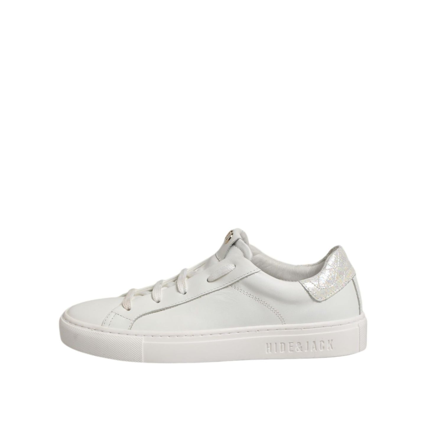 HIDE & JACK White Leather Low Top Lace Up Sneakers Shoes