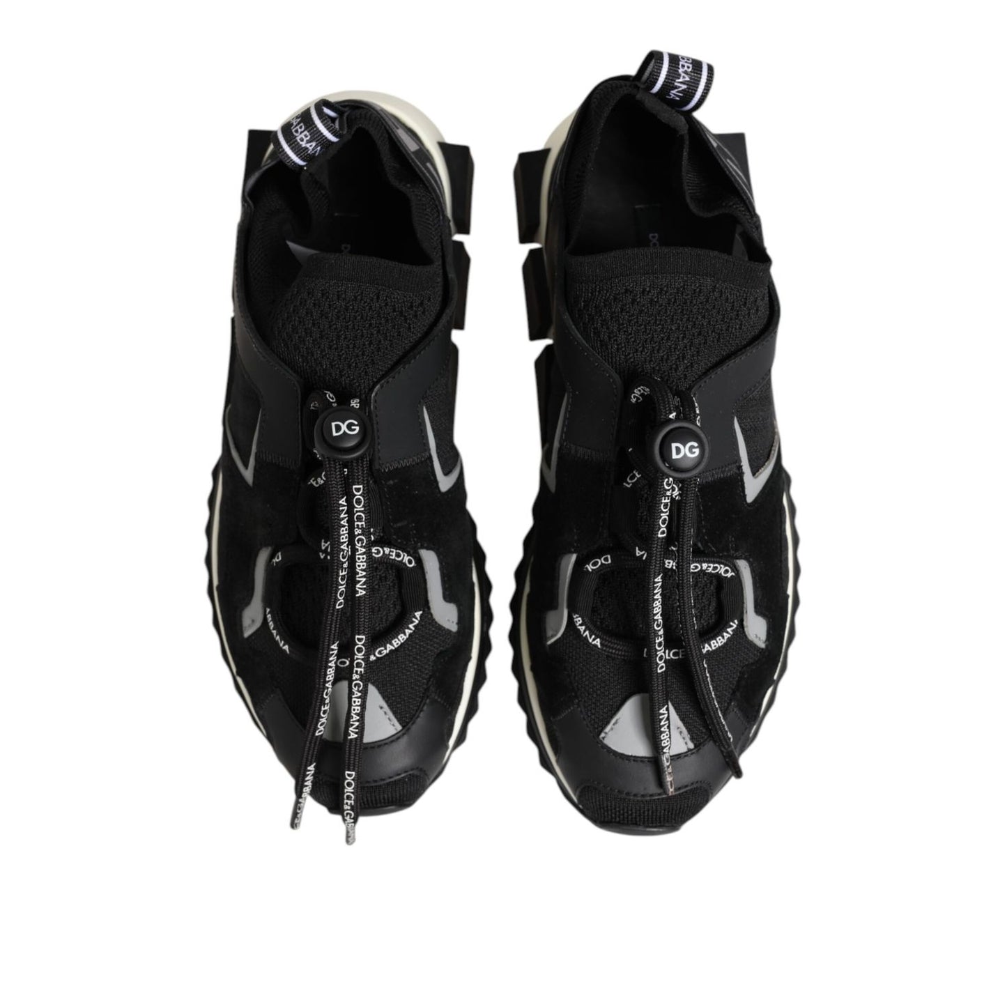 Dolce & Gabbana Black White Logo Sorrento Sneakers Shoes