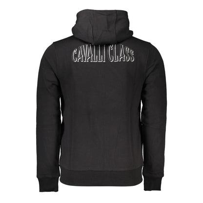 Cavalli Class Black Cotton Men Sweatshirt Cavalli Class
