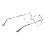 Guess Rose Gold Women Glasses Frame, round full-rim metal eyewear, rose gold color, demo lenses, 55-16-140 dimensions.
