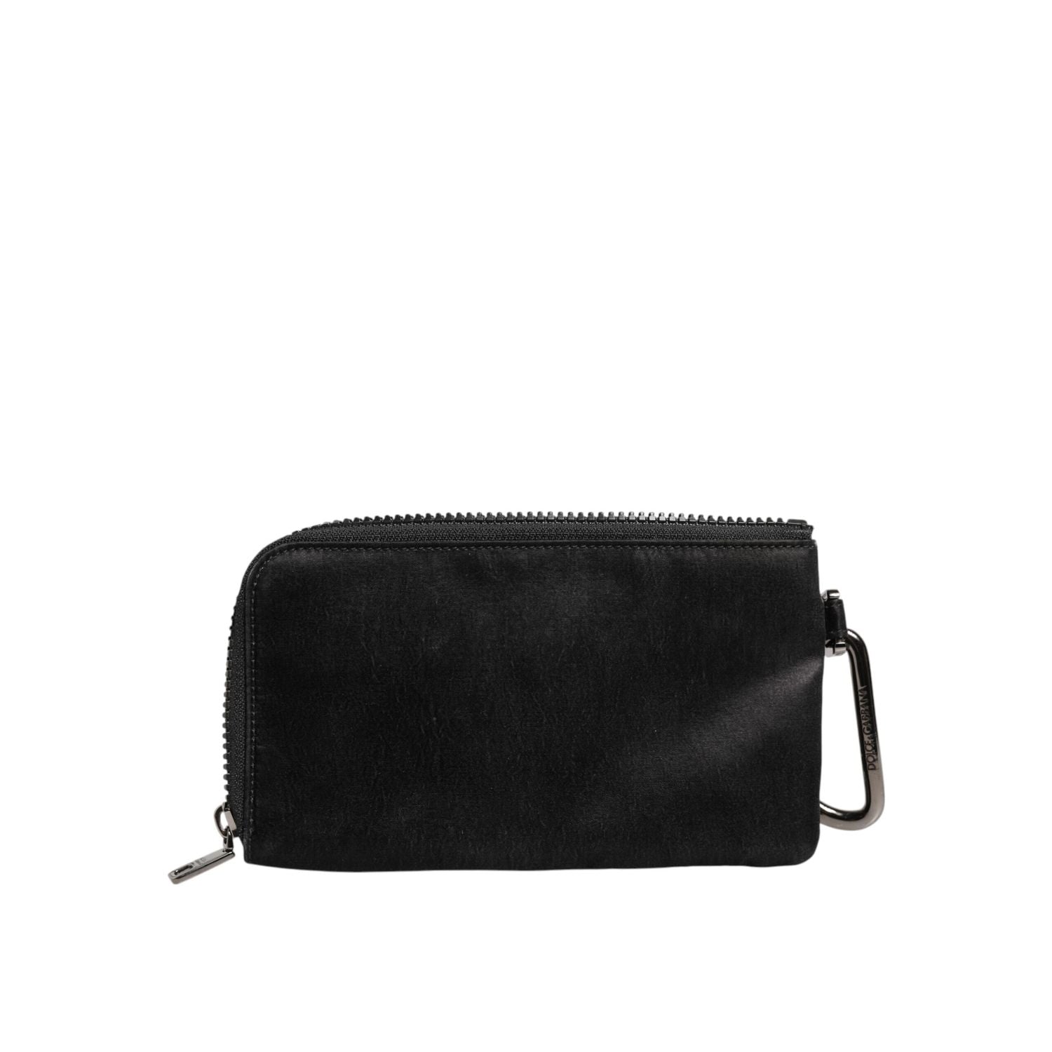 Dolce & Gabbana Black Nylon Logo Plaque Keyring Pouch Clutch Bag