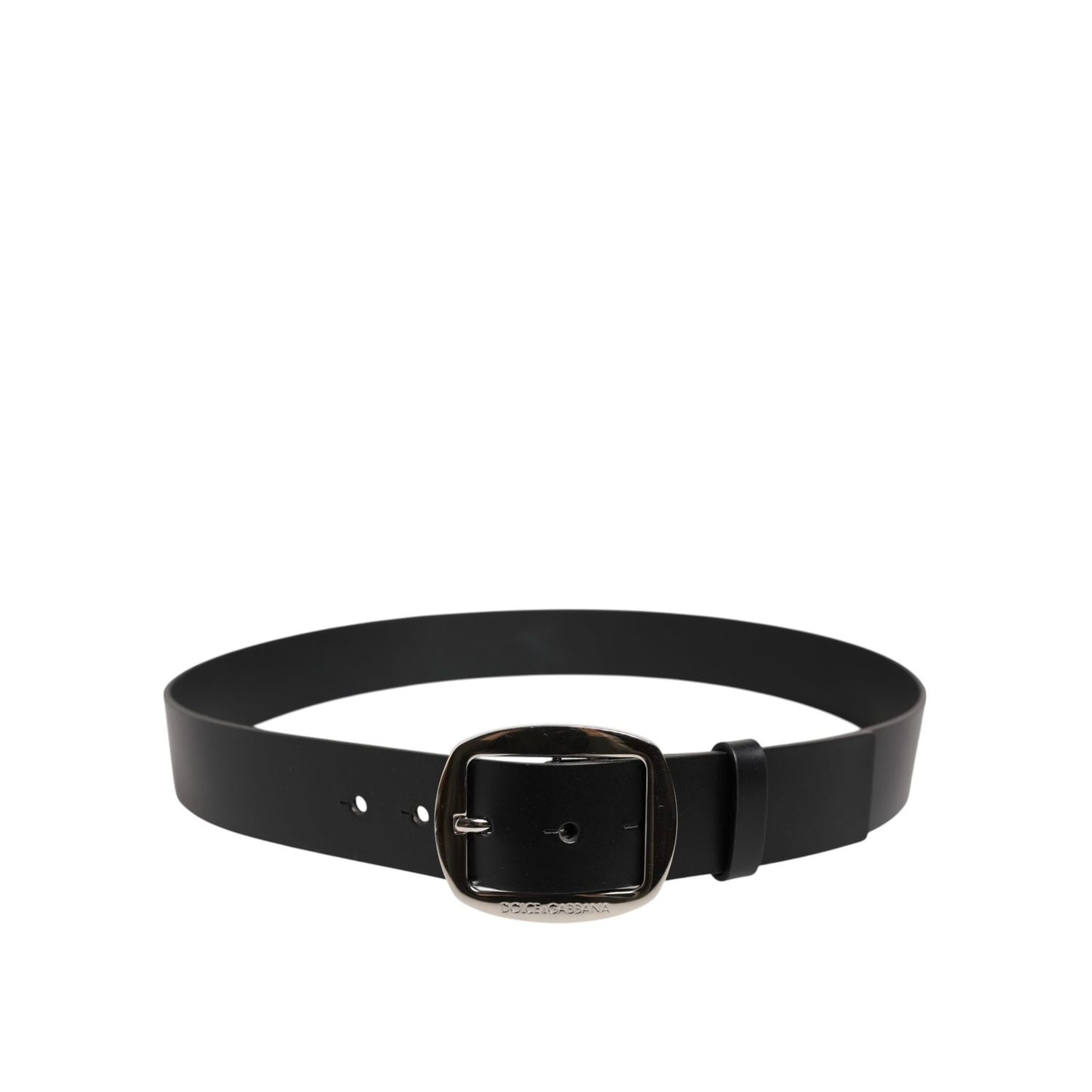 Dolce & Gabbana Black Leather Classic Metal Buckle Belt