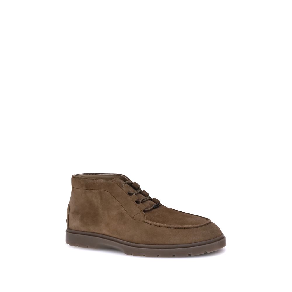 Tod's Brown Calf Leather Bos Taurus Lace-Up Boots