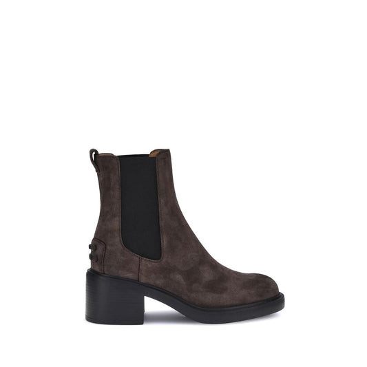 Tod's Brown Calf Leather Bos Taurus Ankle Boots