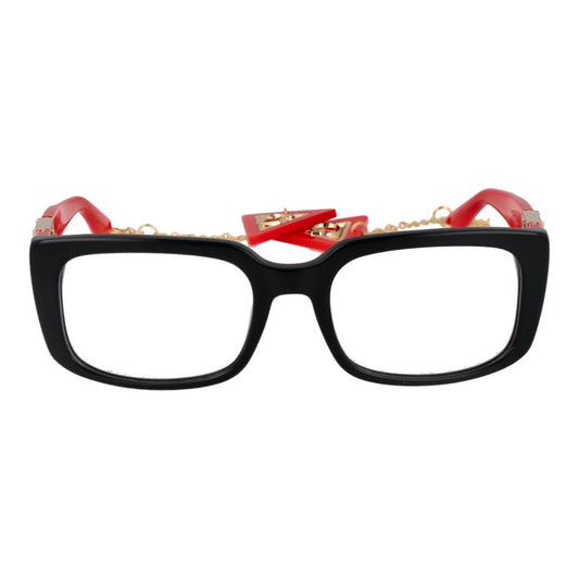 Guess Black Women Glasses Frame, full-rim acetate rectangle with demo lenses, size 53-19-145, includes branded case
