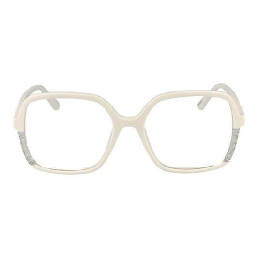 Alt Tag: Guess White Women Glasses Frame in white acetate, full-rim square style, 53mm width, with spring hinges and branded case included.