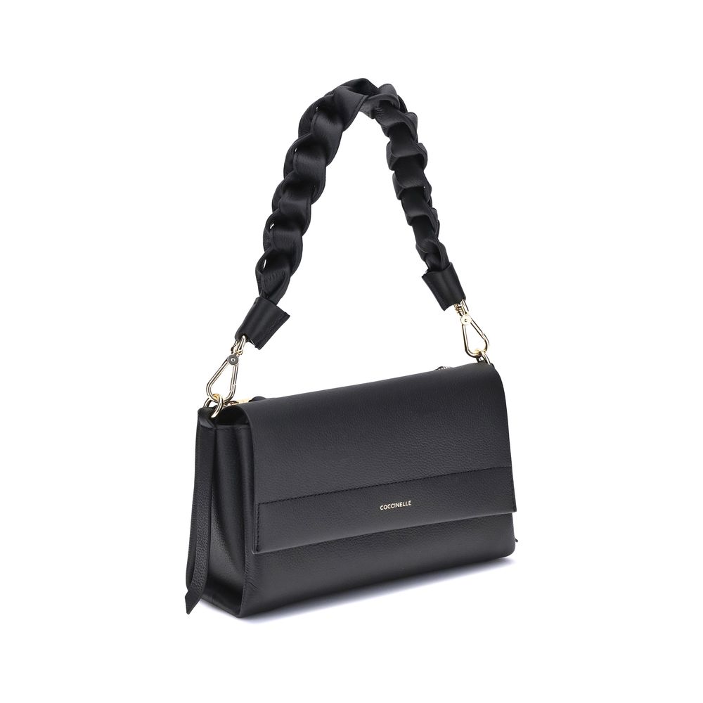 Coccinelle Black Calf Leather Bos Taurus Shoulder Bag