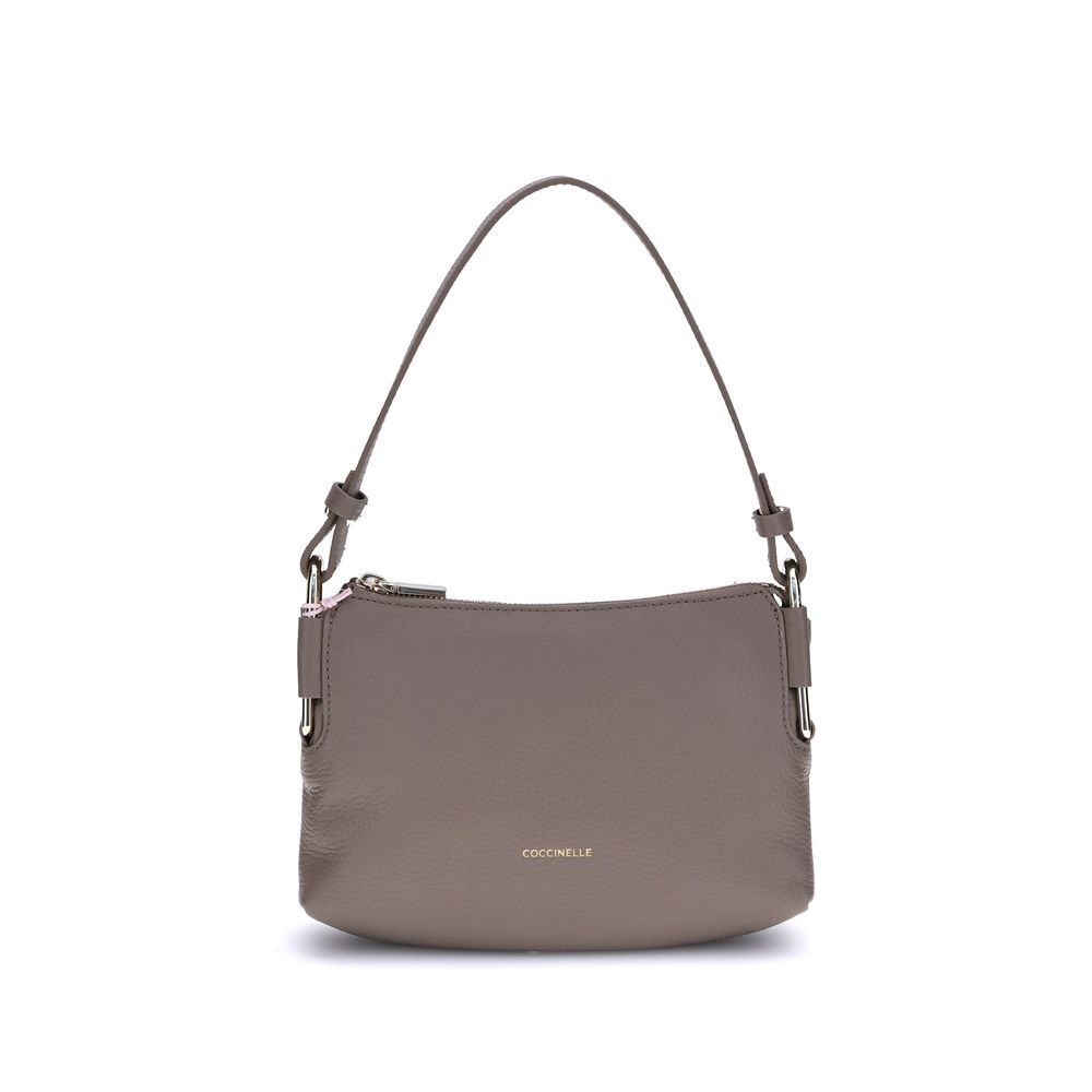 Coccinelle Gray Calf Leather Bos Taurus Shoulder Bag