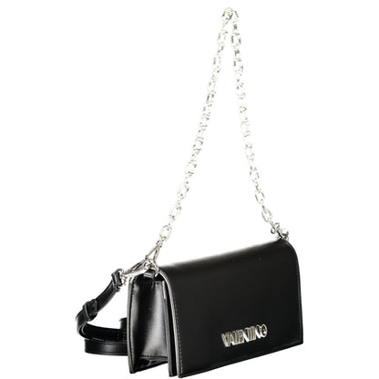 Alt Tag: Mario Valentino Black Polyethylene Women Handbag with chain and adjustable strap
