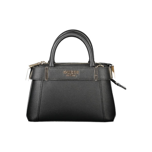 Guess Jeans Black Polyethylene Women Handbag with chic design and subtle branding, perfect for versatile day-to-night transitions.